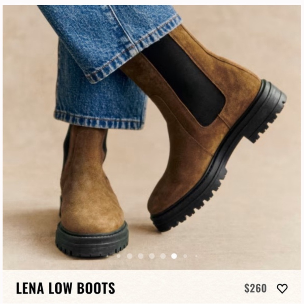 New never worn . Sezane Lena Low Boots in Brown